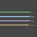 Lightsaber Weapon Design With Multiple Colored Blades Metallic Hilts And Red Activation Buttons