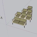 Modern Public Chair Design With Two Seats Beige Frame And Green Cushions
