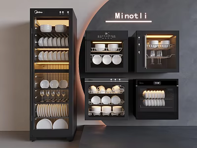 Minotli Household Appliances Modern Tableware Sterilizers With Various Styles And Interior Lighting 3d model
