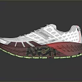White Sporty Sneakers With Mesh Upper Red Green Sole And ASH Lettering