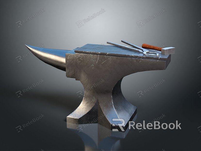 Anvil forging hammer iron cartoon forging game items game props game equipment model