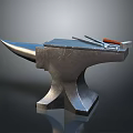 Anvil forging hammer iron cartoon forging game items game props game equipment 3d model