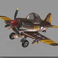 Vintage Airplane Model With Red Nose Propeller And Star Emblem Number 106