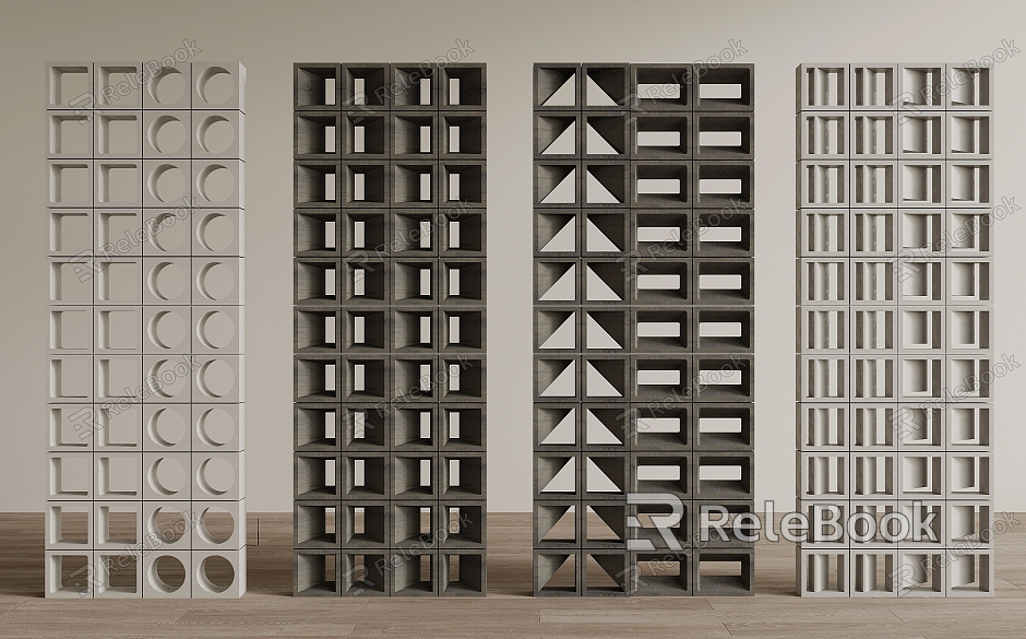 Cement hollow brick partition model