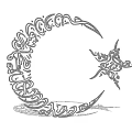 Intricate Wall Decor Featuring Crescent Moon And Star With Detailed Patterns
