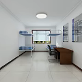 Public Security Mediation Room With Service Counter Information Boards And Office Equipment