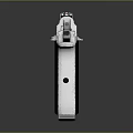 Silver Metallic Pistol Handgun With Detachable Magazine On Black Reflective Surface