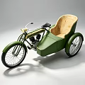 Vintage Green Tricycle with Wooden Seat and Classic Design Details