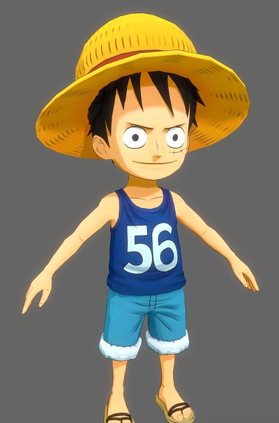 Modern game character One Piece Luffy 3d model Modern game character One Piece Luffy 3d model