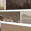 Modern Room Screens With Mountain Patterns And Neutral Earth Tones For Interior Design 3d model