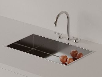 Stainless steel sink kitchen sink under counter basin faucet sink built-in sink single sink 3d model