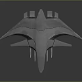Futuristic 3D Model Fighter Jet With Sleek Design Angular Wings And Pink Thrusters