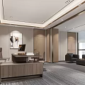 leading office rest area sliding door invisible sliding door 3d model