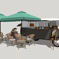 Modern Bus Station 3d model
