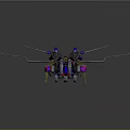 3D Mechanical Transformer Robot With Red Blue Silver Armor And Wings