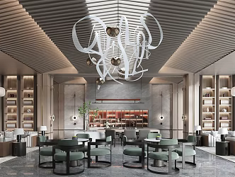 Modern Hall Hotel Lobby 3d model