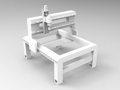 Industrial CNC Machine With Heavy Duty Frame And Precision Worktable Structure 3d model