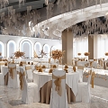 Modern Banquet Hall Wedding 3d model