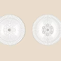 White Round Decorative Ceiling Light Plates With Intricate Floral Patterns