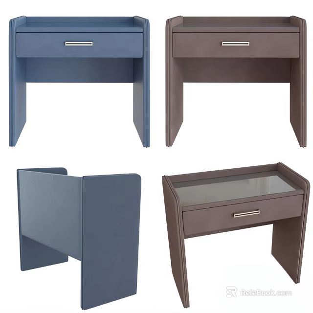 Modern Blue And Brown Dressing Tables With Drawer And Simple Design 3d model
