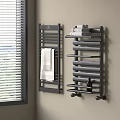Stylish Bathroom Accessories With Wall Mounted Towel Racks And Storage Shelves