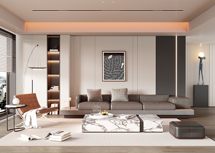 modern living room 3d model