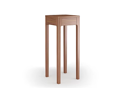 Simple Wooden Plant Stand With Four Legs And Striped Design Details 3d model