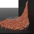 Artistic Floral Installation With Abundant Orange Red Flowers And Elegant Curved Design