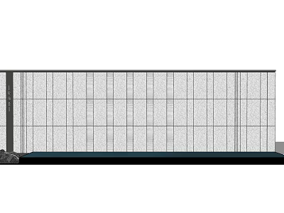 Modern Feature Wall With Vertical Grid Pattern And Stone Base Design 3d model