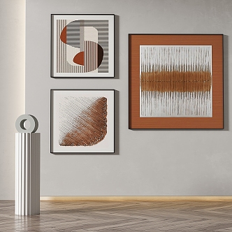 Modern abstract painting simple abstract decorative painting 3d model