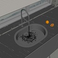 Modern stainless steel sink dish basin 3d model