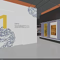 Modern Exhibition Hall Interior With Glass Display Cases And Artifacts Lighting 3d model