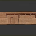Traditional Red Brick Residential Building With Staircase And Roofed Section Design