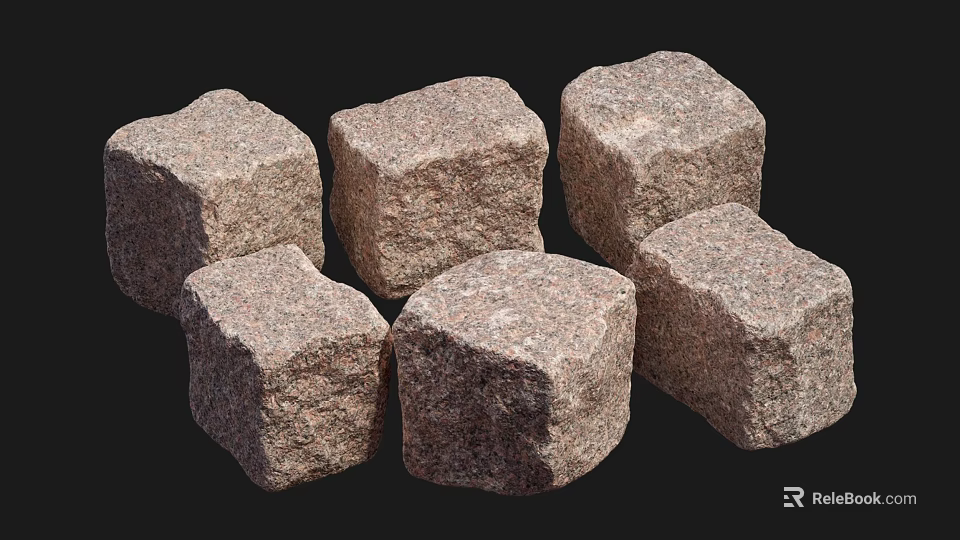Rustic Stone and Wood Decorative Cubes for Home Interior Styling 3d model 