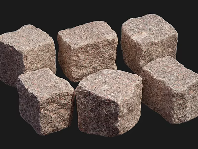 Rustic Stone and Wood Decorative Cubes for Home Interior Styling 3d model