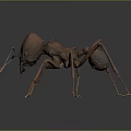 Detailed 3D Model Of Reddish Brown Ant With Legs On Dark Background