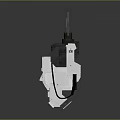 Futuristic Mechanical Robot With Green Light Indicator And Gray White Body Structure