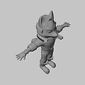 Cartoon Game Character With White Coat Green Pants And Outstretched Arms