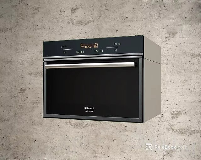 Modern Black Built in Oven Kitchen Appliance with Sleek Design and Digital 3d model 