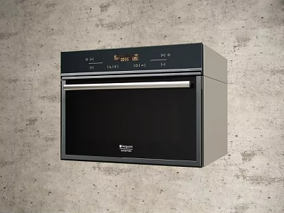 Modern Black Built in Oven Kitchen Appliance with Sleek Design and Digital 3d model