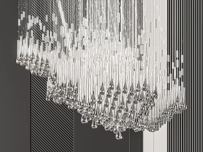 Decorative Modern Crystal Chandelier Design With Hanging Glass Drops For Interior Decor 3d model