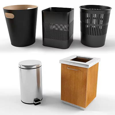 Variety Of Trash Bins With Different Designs 3d model Variety Of Trash Bins With Different Designs 3d model