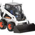 Industrial Skid Steer Loader SD35 Model With White Body Orange Wheels And Black Bucket