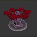 Red Star Shaped Mechanical Component With Metal Base And Bolt Nut Structure