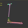 Modern Urban Scooter With Black Handle Orange Deck And Pink ZAKU Text