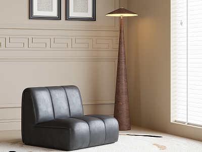 Modern Sofa Stool Lazy Sofa Floor Lamp Leisure Chair model