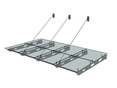 Modern Transparent Canopy Structure With Metal Brackets And Roof Panels Design 3d model