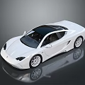 White Sports Car With Sleek Aerodynamic Body Black Roof And Alloy Wheels