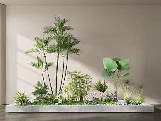 Green plant potted plant landscaping indoor landscaping green plant flower box 3d model