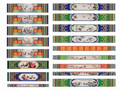 Traditional Chinese Decorative Pendants With Colorful Patterns And Intricate Designs For Home Decoration 3d model